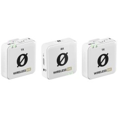 Køb Rde Wireless ME Dual Mikrofonsystem - Trådløs Omni-Directional i Hvid | Professionel Kvalitet og Mobilitet!