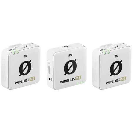Køb Rde Wireless ME Dual Mikrofonsystem - Trådløs Omni-Directional i Hvid | Professionel Kvalitet og Mobilitet!
