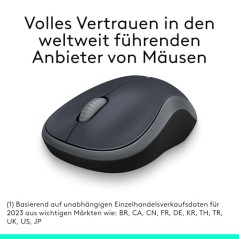 Logitech M185 trådløs mus – 2,4 GHz med USB nano-modtager, grå