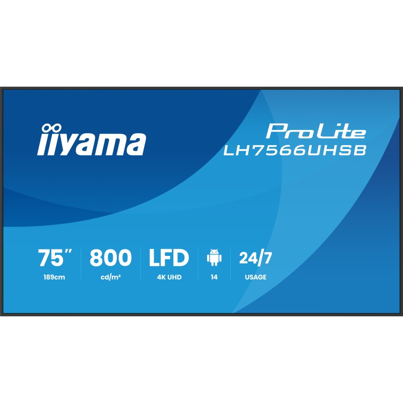 iiyama 75" 3840x2160, 4K UHD VA iiyama 75" 3840x2160, 4K UHD VA