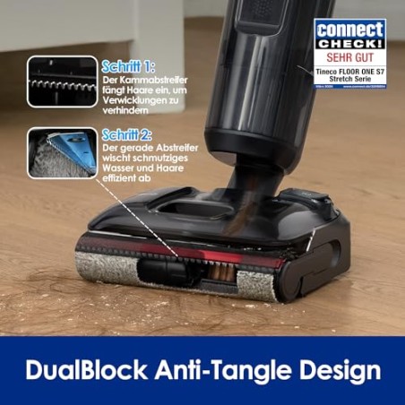 Tineco Floor ONE S7 Stretch Ultra - Våd/tør gulvvasker-støvsuger, DobbeltBlok, FlashDry