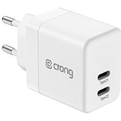 Crong CRG-GNCC35-WHI 35Watt 2xUSB-C Oplader - Hurtig, Effektiv og Praktisk til Alle Enheder!