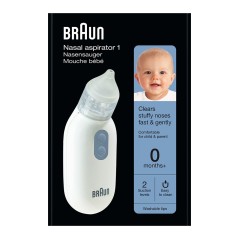 Braun BNA100 Nasal Aspirator Hvid - Effektiv, Skånsom og Brugervenlig Løsning til Dine Børns Næseproblemer!