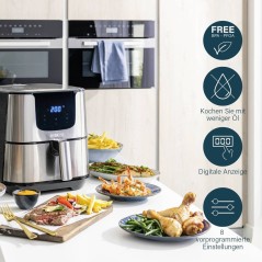 Køb Princess Deluxe 182060 Airfryer 1700W - Rustfrit Stål til Sund Madlavning!