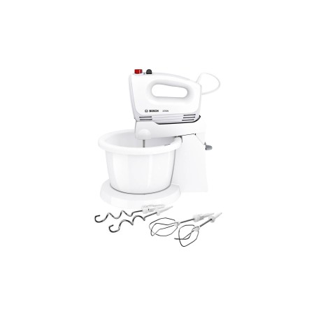 Bosch CleverMixx MFQ2600W Mixer med Turbofunktion – Effektiv, Stilren og Brugervenlig i Hvid/Rød