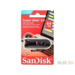 Køb SanDisk UFM 64GB USB CRUZER GLIDE 30 - Hurtig & Pålidelig USB Stick i Sort - Perfekt til Lagre Data!