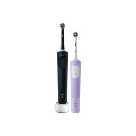 Oral-B Vitality Pro D103 Duo Elektrisk Tandbørste Sort/Violet - Effektiv Rengøring & Sundere Tænder!