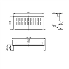 Value 19"-Fixed Shelf, 485 x 250mm,