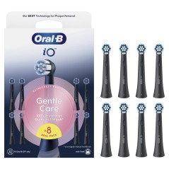 Oral-B iO Gentle Care Børstehoveder Sort - 8 stk. | Professionel Pleje til Dit Smil!