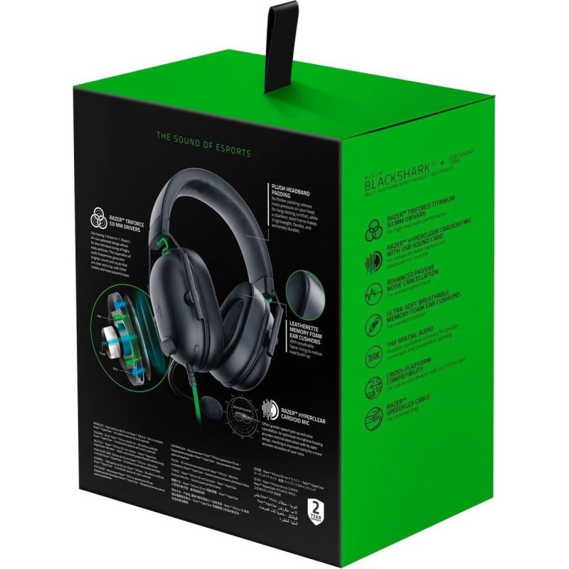 Razer BlackShark V2 X Kablet Høretelefoner Sort Razer BlackShark V2 X Kablet Høretelefoner Sort