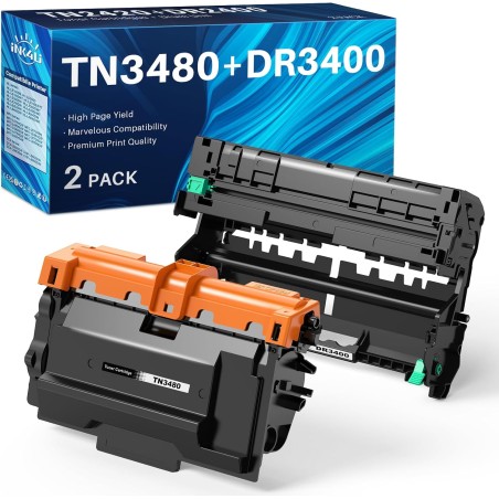 Brother TN-3480 toner + DR-3400 tromle, kompatibelt sæt – kompatibelt tilbehør