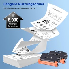Brother TN3480/TN3430 tonerpatroner – 2-pak sort – kompatibelt tilbehør