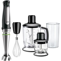 Braun Multiquick 7 MQ 7045X Stavblender - Rustfrit Stål/Sort | Effektiv, Lydløs & Stilren Blending