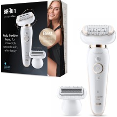 Braun Hvid/guld Epilator 9002 Flex - Effektiv, Skånsom og Elegant Hårfjerning