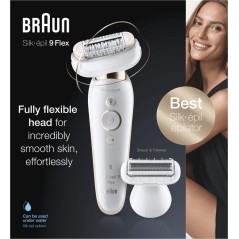 Braun Hvid/guld Epilator 9002 Flex - Effektiv, Skånsom og Elegant Hårfjerning