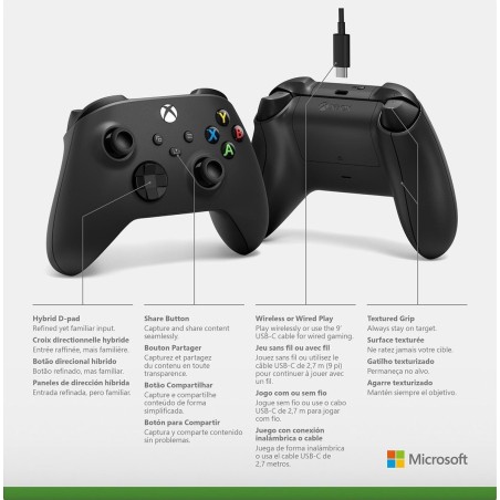 Microsoft Xbox Wireless Controller + USB-C Cable Controller Sort