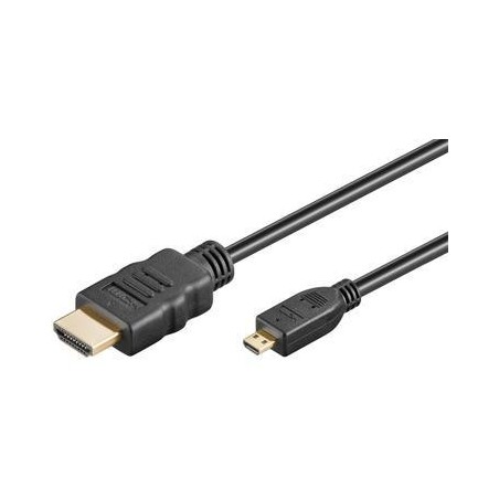 Goobay 53786 HDMI Kabel 3 m - Type A (Standard) til Type D (Micro) - Kvalitet & Holdbarhed i Sort