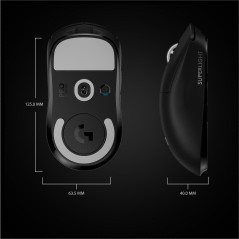 Logitech PRO X SUPERLIGHT Trådløs Gaming Mus - Optisk, Sort | Uovertruffen Præcision & Komfort