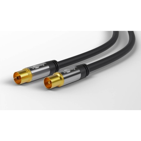 Goobay Antennekabel Firelagsskjold 1m - Sort Kvalitet, Optimal Signal, Perfekt Tilbehør!