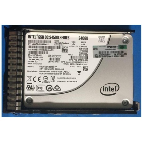 Køb Hewlett Packard Enterprise 240GB SATA 6G SFF RI DS SC SSD - Varenummer 878844-001 - Høj Ydeevne og Pålidelig Lagring