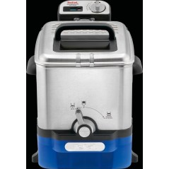 Køb Tefal Oleoclean Pro Fritureapparat 3.5L i Børstet Rustfrit Stål/Blå - Perfekt til Crispy Retter!