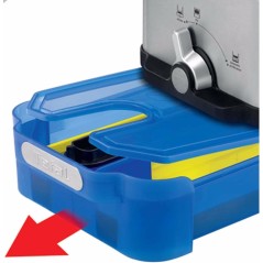 Køb Tefal Oleoclean Pro Fritureapparat 3.5L i Børstet Rustfrit Stål/Blå - Perfekt til Crispy Retter!