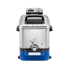 Køb Tefal Oleoclean Pro Fritureapparat 3.5L i Børstet Rustfrit Stål/Blå - Perfekt til Crispy Retter!