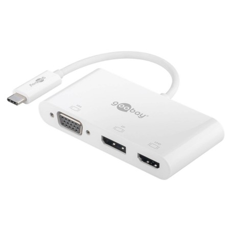 Goobay USB-C Multiport Adapter - VGA, DP, HDMI | Ideel til Skærmtilslutning og Multimediebrug