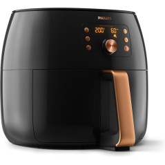 Philips Premium Collection HD9867 Airfryer XXL - Rask og Sund Madlavning med Dyb Sort/Kobber Design, 2.2kW Effekt!