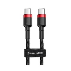 Baseus Cafule USB 2.0 Type-C Kabel 1m - Sort/Rød | Hurtig Opladning & Høj Kvalitet