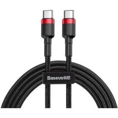 Baseus Cafule USB 2.0 Type-C Kabel 1m - Sort/Rød | Hurtig Opladning & Høj Kvalitet
