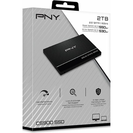 PNY SSD CS900 2TB - Hurtig og Pålidelig Lagring til Dit System - Varenr. 0751492636023