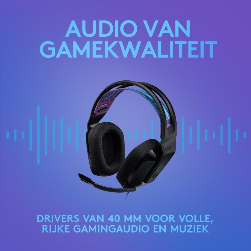 Logitech G G335 Wired Gaming Headset Kablet Høretelefoner Sort