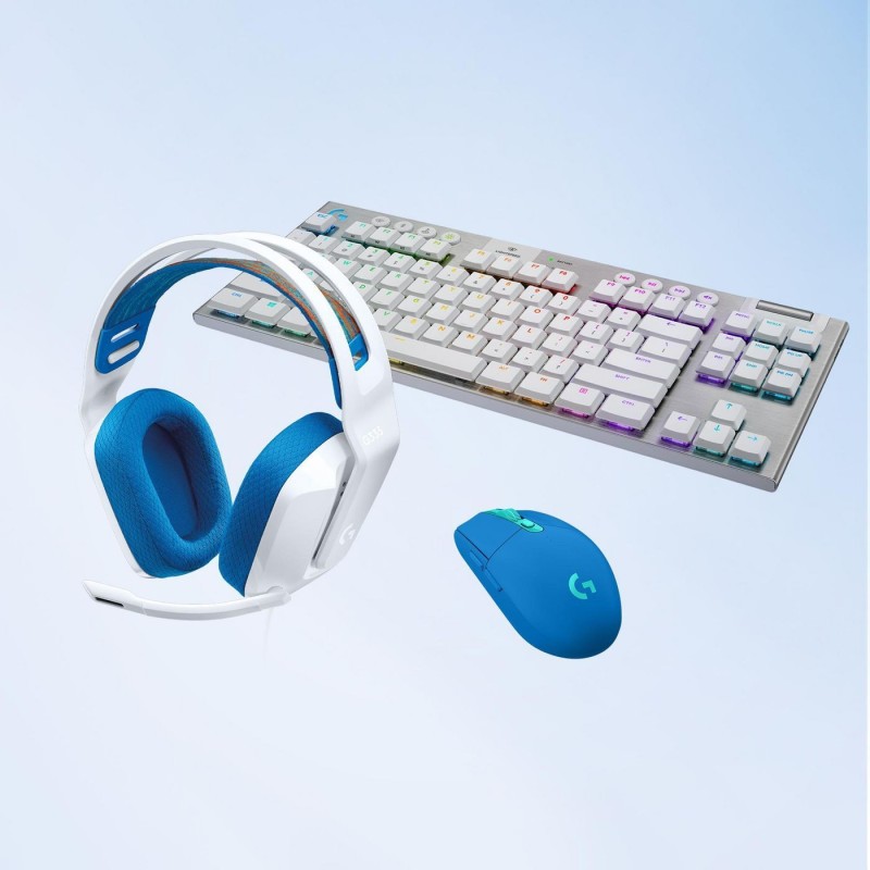 Logitech G G335 Wired Gaming Headset Kablet Høretelefoner Blå Hvid