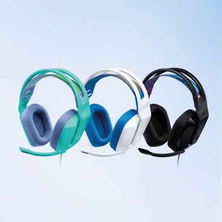 Logitech G G335 Wired Gaming Headset Kablet Høretelefoner Blå Hvid