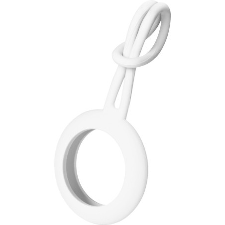 Deltaco Taske til AirTag - Hvid Silicone | Beskyt din Apple AirTag med stil og funktionalitet!