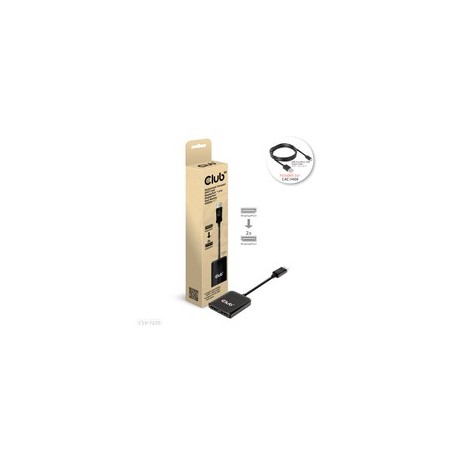 Club 3D CSV-7220 DisplayPort til DisplayPort og HDMI Hub - Sort | Perfekt løsning til høj opløsning og nem forbindelse!