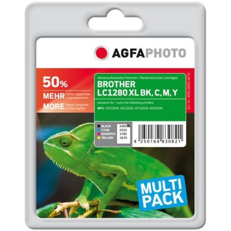 AgfaPhoto Ink BCMY APB1280XLSET - Høj Kvalitet Blæktanksæt til Skarpe Udskrifter