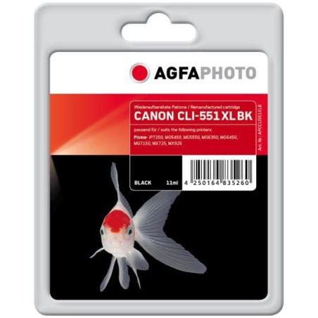 Køb AgfaPhoto Ink Black 11 ml med Høj Ydeevne - Varenr. APCCLI551XL 