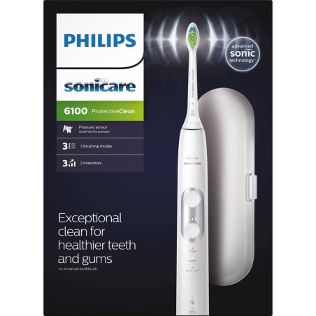 Philips Hvid/Sølv Tandbørste HX6877 - Effektiv Rengøring og Stilfuldt Design | Varenr. 8710103846840