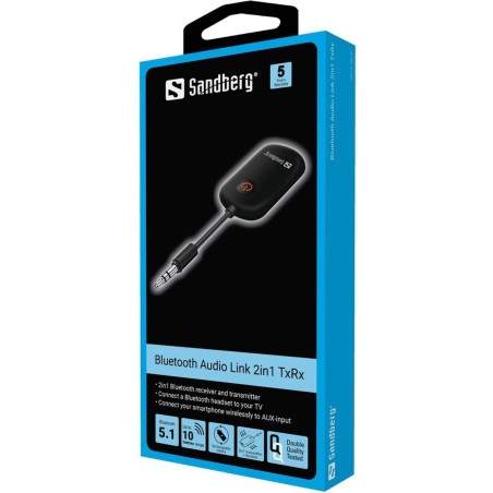 Sandberg Audio Link 2in1 TxRx Bluetooth trådløs audiomodtager/sender Sort