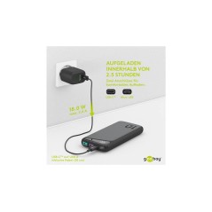 Goobay Powerbank 10000mAh Sort - Pålidelig Strøm med Stil!