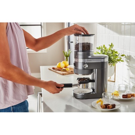 KitchenAid Artisan 5KCG8433EMS Kaffemølle 240W - Medaljonsølv | Kvalitet, Elegance & Perfekte Kaffebønner