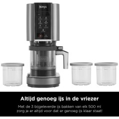 Ninja Creami Sorbetblender 473ml - Sort/Sølv | Lav lækre, hjemmelavede sorbeter!