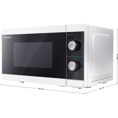 Sharp YC-MS01E-W Mikrobølgeovn - Elegant Hvid Design til Hurtig Madlavning og Optimal Bekvemmelighed