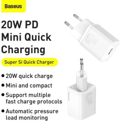 Baseus 20W Power Adapter - High-Efficiency Dual-Port Charger for Fast and Reliable Charging