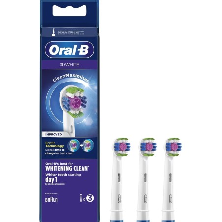 Oral-B Hvid Ekstra 3D White CleanMaximiser Tandbørstehoved - Optimal Rensning & Strålende Hvide Tænder! Varenr. 4210201317807