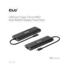 Oplev Club 3D CSV-1597 8-in-1 USB-C Gen1 Dockingstation - Den Ultimative Løsning til Effektiv Multi-Connectivitet!