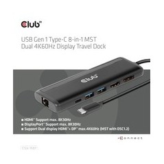 Oplev Club 3D CSV-1597 8-in-1 USB-C Gen1 Dockingstation - Den Ultimative Løsning til Effektiv Multi-Connectivitet!