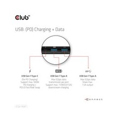 Oplev Club 3D CSV-1597 8-in-1 USB-C Gen1 Dockingstation - Den Ultimative Løsning til Effektiv Multi-Connectivitet!
